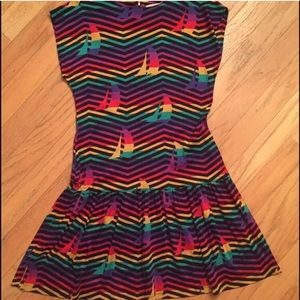 Vintage 80’s rainbow sailboat dress